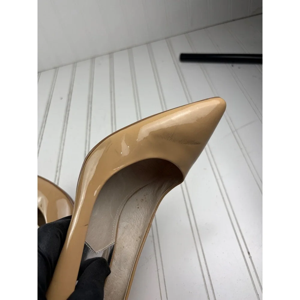 Michael Kors Nude Patent Leather Pointed Toe Heels Pumps Women's Size 8.5M